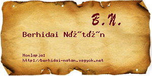 Berhidai Nátán névjegykártya